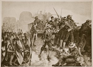 A zulu háború: Laager védelme a zulu támadás ellen alkotó: William Heysham Overend
