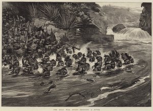 A zulu háború, a zuluk átkelés egy folyón