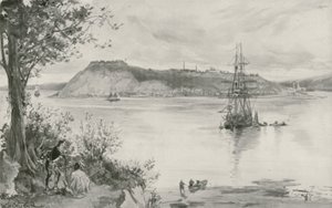 Kilátás a városra és Quebec erődjére. i.sz. 1759