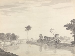 Shekoabad [Shikohabad] látképe alkotó: William Hodges