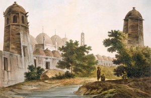 Pl. 41 Kilátás a Cutteráról, amelyet Jaffeir Cawn épített Muxadavadban, a „Select Views in India” kocsmából. 1785-88 (színes rézkarc akvatintával) alkotó: William Hodges