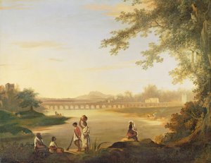 A Marmalong híd, előtérben egy szepoy és bennszülöttek, 1783 körül alkotó: William Hodges