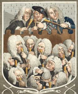 A Consultation of Physicians, vagy The Company of Undertakers, illusztráció a „Hogarth Restored: The Whole Works of the híres William Hogarth, újrametszett Thomas Cook” című kocsmából. 1812 (kéz színű alkotó: William Hogarth