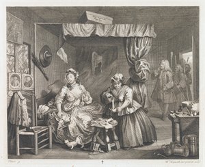 A parázna bukás, 1732-ben tervezték, 1744-ben nyomtatták Lloyd Spencer ajándéka (rézkarc és gravírozás) alkotó: William Hogarth