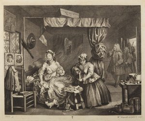 Egy prostituált pályafutása, 3. tábla alkotó: William Hogarth