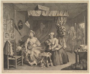 A parázna fejlődés, 3. tábla, 1732 áprilisa előtt. alkotó: William Hogarth