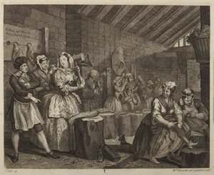 Egy prostituált pályafutása, 4. tábla alkotó: William Hogarth