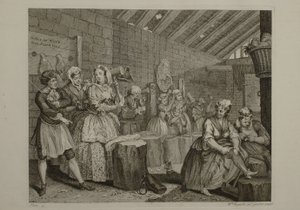Egy prostituált élete: 4. tábla alkotó: William Hogarth