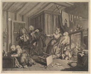 A parázna fejlődés, 5. tábla, 1732 áprilisa előtt. alkotó: William Hogarth