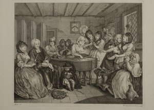 Egy prostituált élete: 6. tábla alkotó: William Hogarth