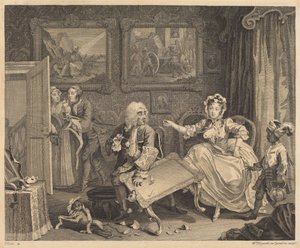 Egy prostituált pályafutása: 2. tábla alkotó: William Hogarth