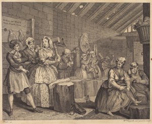 Egy prostituált pályafutása: 4. tábla alkotó: William Hogarth