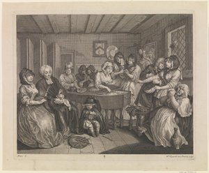 Egy szajha fejlődése, 6. tábla alkotó: William Hogarth