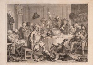 Modern éjféli beszélgetés alkotó: William Hogarth