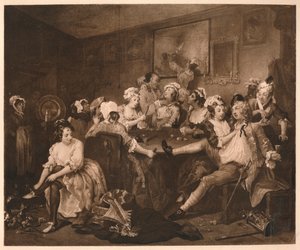 A Rakes Progress – 3: Az orgia, 1733. alkotó: William Hogarth