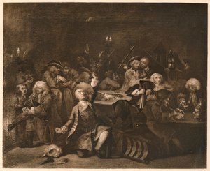 A Rakes Progress - 6: The Gaming House, 1733. alkotó: William Hogarth