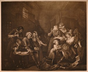 A Rakes Progress - 7: Fleet Prison, 1733. alkotó: William Hogarth