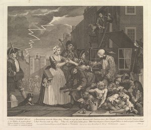 A Rakes Progress, 4. tábla, 1735. június 25. alkotó: William Hogarth