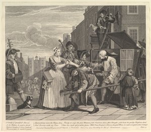 A Rakes Progress, 4. tábla, 1735. június 25. alkotó: William Hogarth