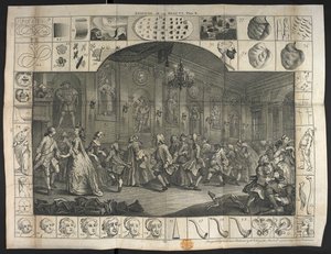 Nagyszámú ember táncol alkotó: William Hogarth
