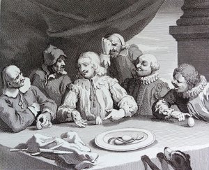 Kolumbusz feltöri a tojást alkotó: William Hogarth