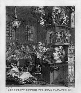 Hitelesség, babona és fanatizmus – William Hogarth alkotó: William Hogarth