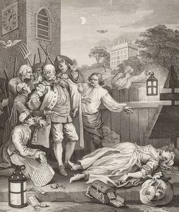 Kegyetlenség a tökéletességben. From: The Four Stages of Cruelty / A kegyetlenség négy szakasza. 1751 alkotó: William Hogarth