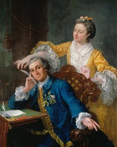 David Garrick (1717-79) feleségével, Eva-Maria Veigellel, „La Violette”-tel vagy „Violetti”-vel (1725 - 1822) alkotó: William Hogarth