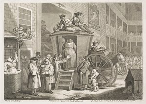 A postakocsi avagy a vidéki fogadó udvara alkotó: William Hogarth