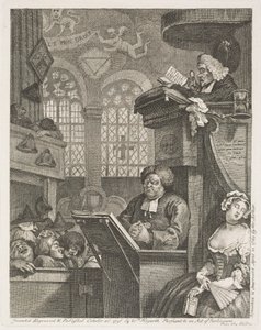 Az alvó templomba járók alkotó: William Hogarth