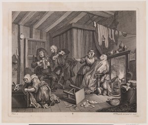 Egy szajha fejlődése, 5. tábla alkotó: William Hogarth
