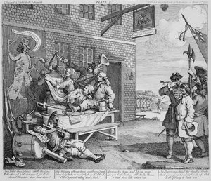 Anglia, „The Invasion” II. tábla, 1756 alkotó: William Hogarth