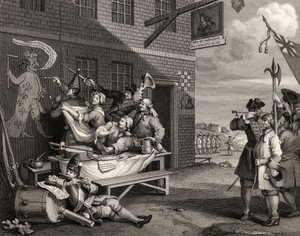 Anglia, Thomas Phillibrown metszete, a William Hogarth műveiből, 1833-ban alkotó: William Hogarth