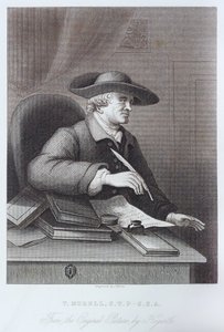 Engraving of T. Morell by William Hogarth alkotó: William Hogarth