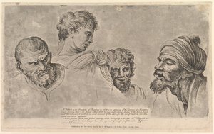 Four Heads from the Raphael Cartoons, Hampton Court, 1781. május 14. alkotó: William Hogarth