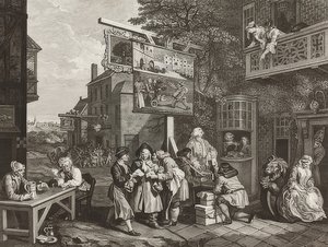 Egy választás négy lenyomata / Az általános választások. 2. lap: Szavazatgyűjtés. 1757 alkotó: William Hogarth