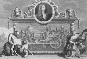 A „Hudibras” előlapja Samuel Butler portréjával, Cosmo Armstrong által metszett alkotó: William Hogarth