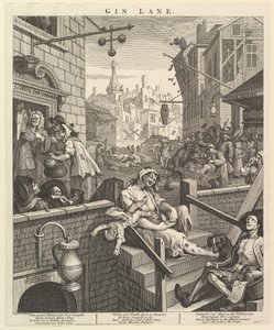Gin Lane, 1751. február 1. alkotó: William Hogarth