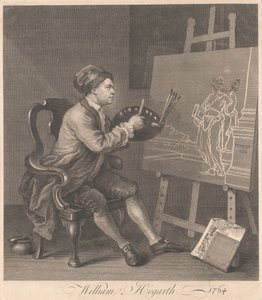 Hogarth megfesti a komikus múzsát alkotó: William Hogarth