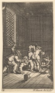 Hudibras tizenhét kis illusztrációt katekizált Samuel Butlers számára. Hudibras, 1. sz. 14, 1721-26. alkotó: William Hogarth