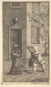 Hudibras udvarló az özvegy Tizenhét kis illusztrációk Samuel Butlers számára Hudibras..., 1721-26. alkotó: William Hogarth