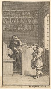 Hudibras és az ügyvéd Tizenhét kis illusztrációk Samuel Butlers számára Hudibras, no..., 1721-26. alkotó: William Hogarth