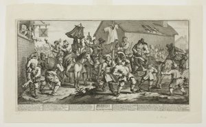 Hudibras és a Skimmington, a Hudibras hetedik táblája alkotó: William Hogarth