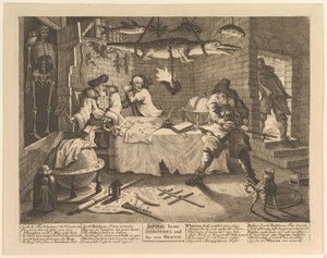 Hudibras megveri Sidrophelt és emberét, Whacumot alkotó: William Hogarth