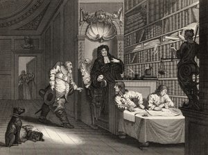 Hudibras az ügyvéddel, Samuel Butler (1612-80) „Hudibras” című művéből, George Presbury metszete, „William Hogarth műveiből”, 1833-ban jelent meg alkotó: William Hogarth