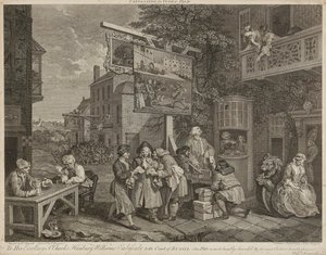 Egy választás humora (négyes készlet) (metszet) alkotó: William Hogarth