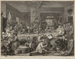 Egy választás humora (négyes készlet) (metszet) alkotó: William Hogarth