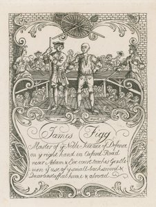 James Figg Hogarth által tervezett névjegykártyája alkotó: William Hogarth