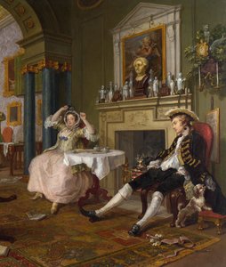 Házasság a la Mode:II- The Tete a Tete, 1743 körül (részlet 4395-ből) alkotó: William Hogarth