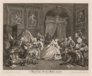 Divatos házasság: A WC-jelenet alkotó: William Hogarth